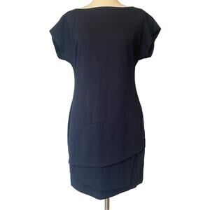Banana Republic Sheath Dress | Blue Asymmetrical Layered Dress Sz 6 / Small